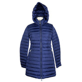 Add Elegant Blue Down Puffer Jacket with Hood -   -  Add.